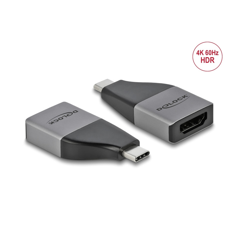 Delock USB Type-C™ Adapter zu HDMI (DP Alt Mode) 4K 60 Hz + HDR – kompaktes Design