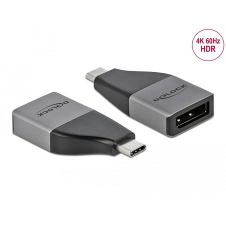 Delock USB Type-C™ Adapter zu DisplayPort (DP Alt Mode) 4K 60 Hz – kompaktes Design