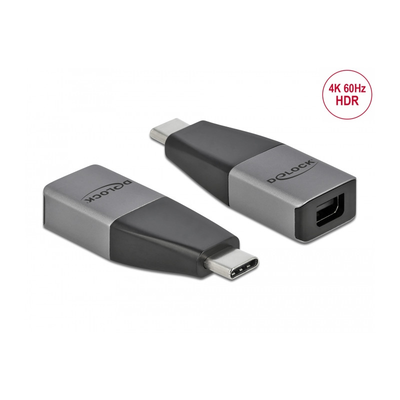 Delock USB Type-C™ Adapter zu mini DisplayPort (DP Alt Mode) 4K 60 Hz – kompaktes Design