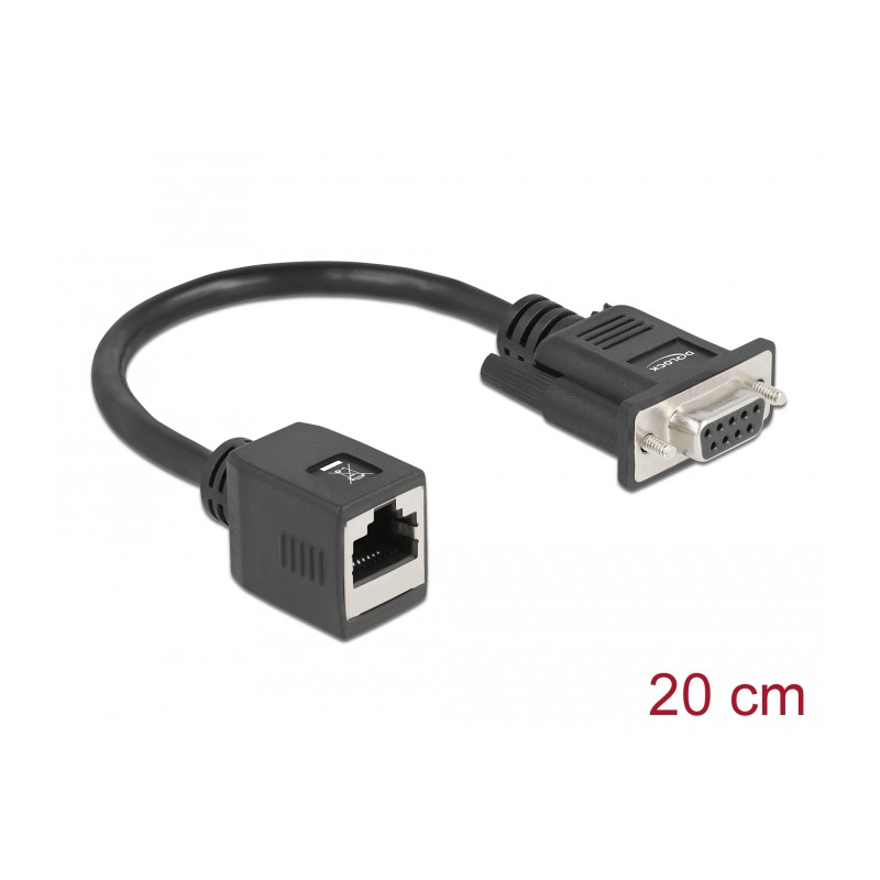 Delock Seriell RS-232/422/485 Adapter DB 9 Buchse zu RJ45 Buchse