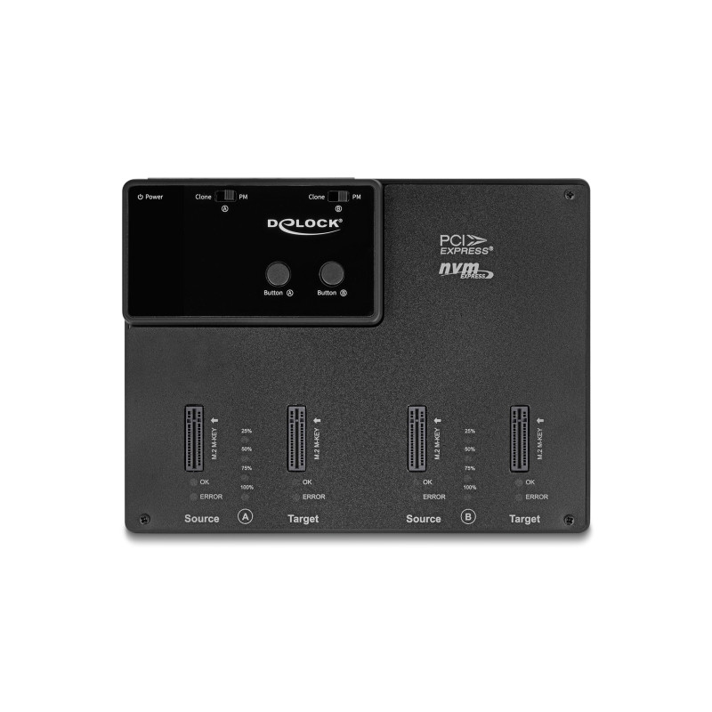 Delock M.2 Dockingstation für 4 x M.2 NVMe PCIe SSD mit Klon Funktion