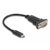 Delock Adapter USB Type-C™ zu 1 x Seriell RS-232 D-Sub 9 Pin Stecker mit Schrauben 0,25 m