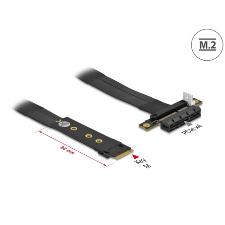 Delock M.2 Key M zu PCIe x4 NVMe Adapter mit 20 cm Kabel