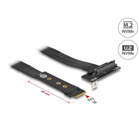 Delock M.2 Key M zu U.2 SFF-8639 NVMe Adapter gewinkelt mit 20 cm Kabel