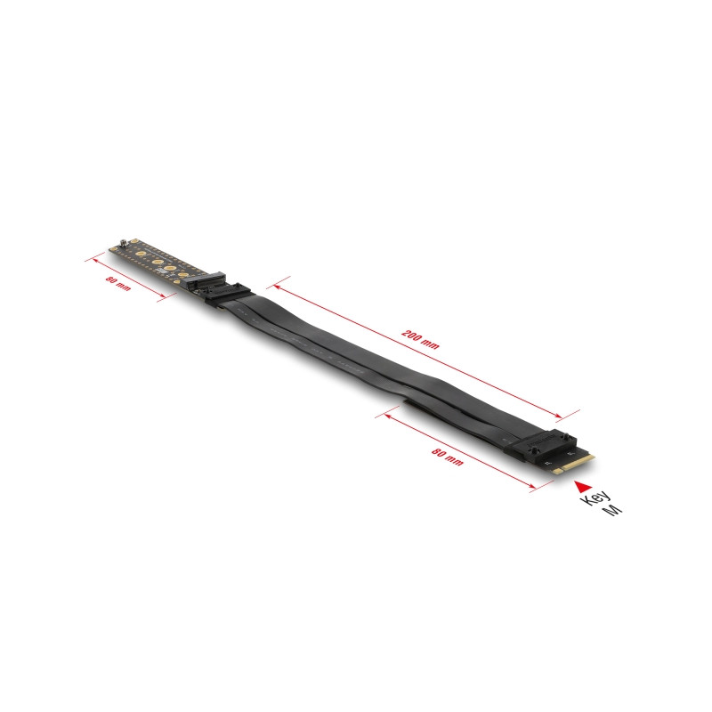 Delock Riser Karte M.2 Key M Verlängerung NVMe mit 20 cm Kabel