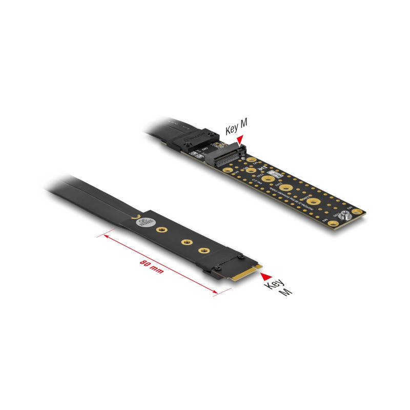 Delock Riser Karte M.2 Key M Verlängerung NVMe mit 20 cm Kabel