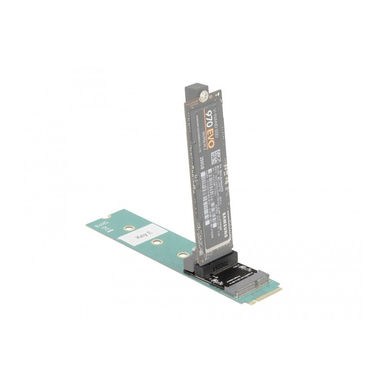 Delock Adapter M.2 Key A+E Stecker zu Key M Slot gewinkelt mit Halterung