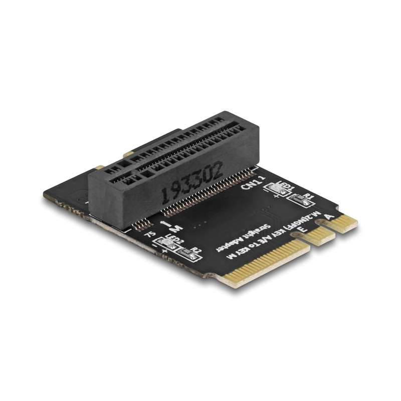 Delock Adapter M.2 Key A+E Stecker zu Key M Slot gewinkelt mit Halterung