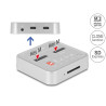 Delock Dockingstation für 1 x M.2 NVMe SSD + 1 x M.2 SATA SSD mit SD Express (SD 7.1) Card Reader und Klon Funktion