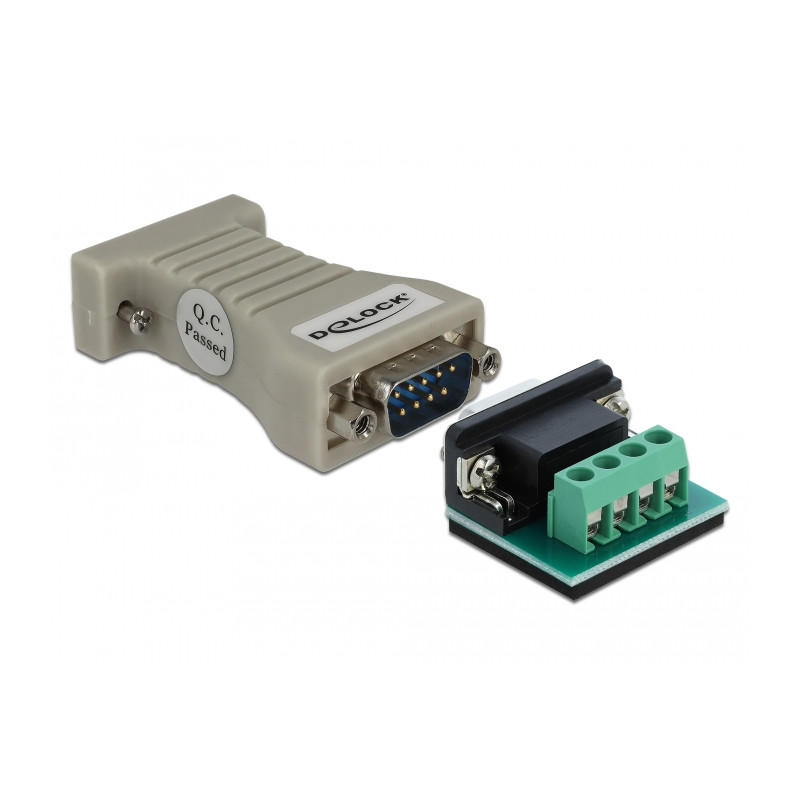 Delock Konverter 1 x Seriell RS-232 DB9 zu 1 x Seriell RS-485 mit ESD Schutz 15 kV Überspannungsschutz 600 W