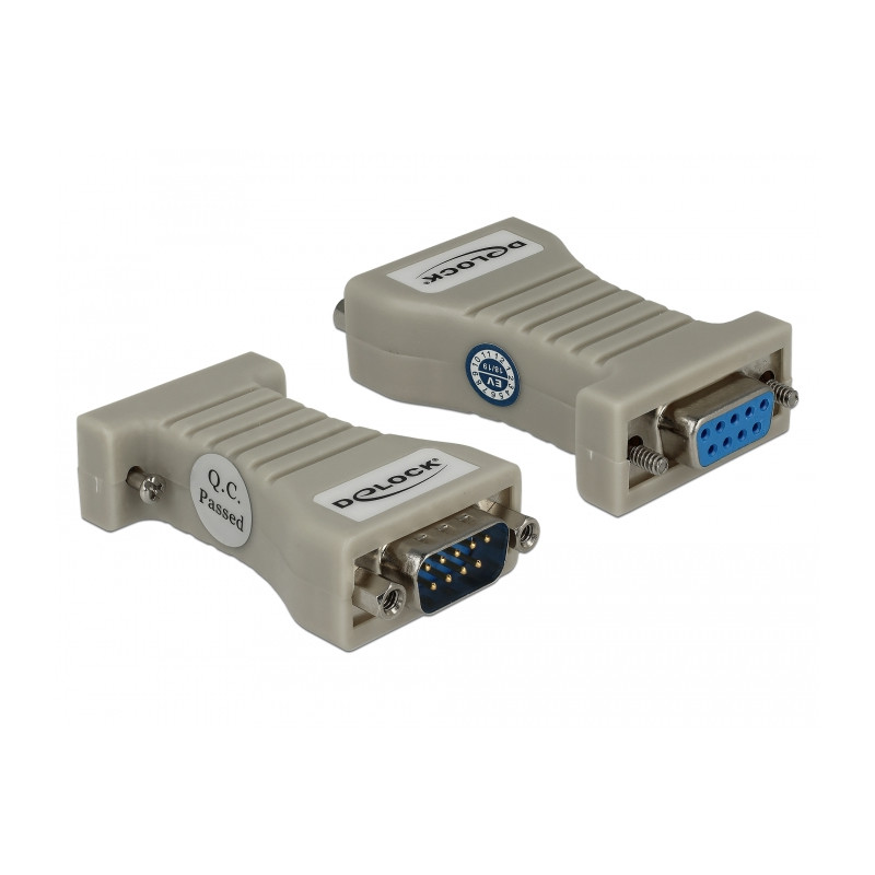 Delock Konverter 1 x Seriell RS-232 DB9 zu 1 x Seriell RS-485 mit ESD Schutz 15 kV Überspannungsschutz 600 W
