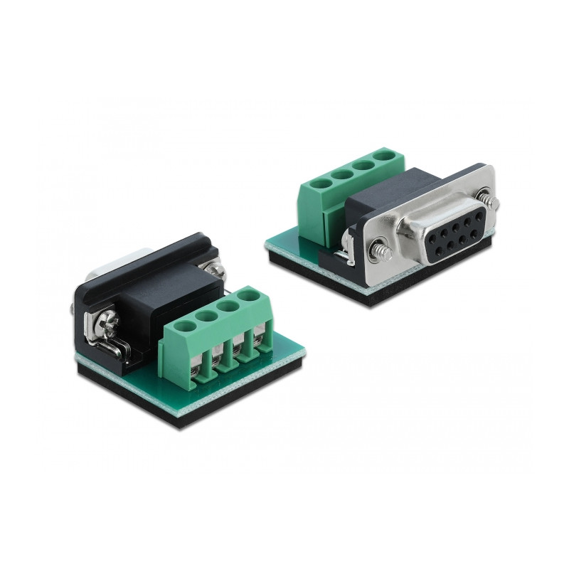 Delock Konverter 1 x Seriell RS-232 DB9 zu 1 x Seriell RS-485 mit ESD Schutz 15 kV Überspannungsschutz 600 W