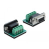 Delock Konverter 1 x Seriell RS-232 DB9 zu 1 x Seriell RS-485 mit ESD Schutz 15 kV Überspannungsschutz 600 W