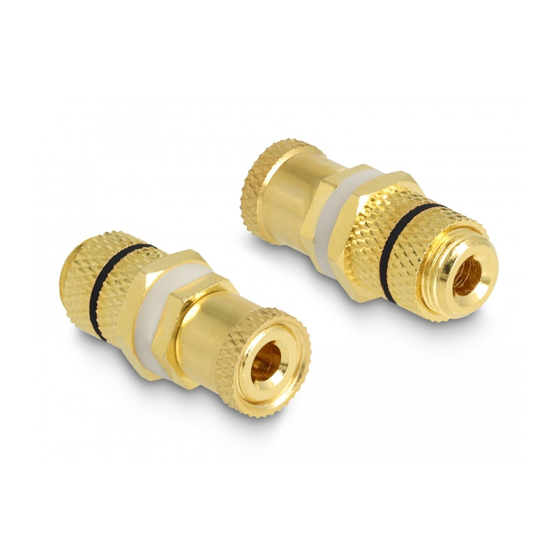 Delock Audio Adapter Polklemme zu Polklemme zum Einbau, Farbring schwarz