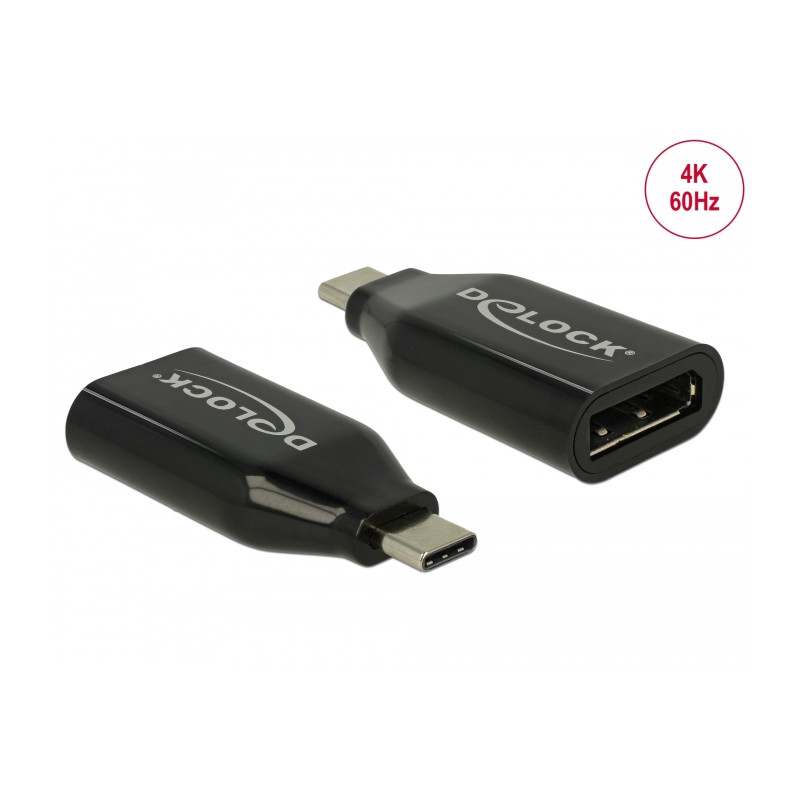 Delock Adapter USB Type-C™ Stecker zu DisplayPort Buchse (DP Alt Mode) 4K 60 Hz