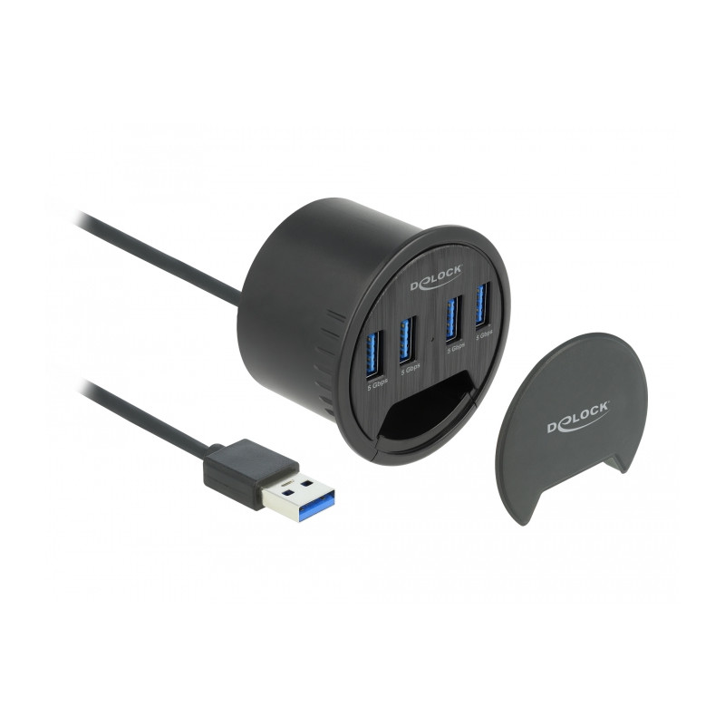 Delock 4 Port Tisch-Hub mit 4 x SuperSpeed USB Typ-A Port