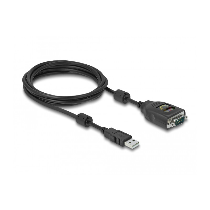 Delock Isolator USB 2.0 Typ-A zu RS-232 D-Sub 9 Stecker galvanische Trennung 2,5 kV 2m