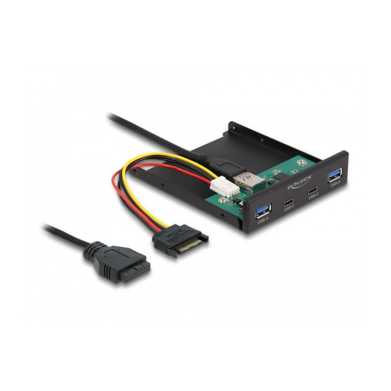Delock Front Panel 3.5″ USB 5 Gbps 2 x USB Type-C™ + 2 x USB Typ-A