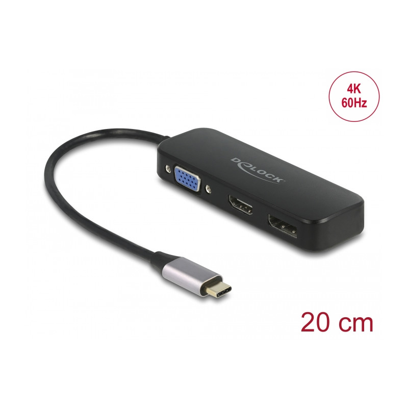 Delock USB Type-C™ Adapter zu VGA / HDMI / DisplayPort 4K 60 Hz