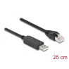 Delock Serielles Anschlusskabel mit FTDI Chipsatz, USB 2.0 Typ-A Stecker zu RS-232 RJ45 Stecker 25 cm schwarz