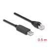 Delock Serielles Anschlusskabel mit FTDI Chipsatz, USB 2.0 Typ-A Stecker zu RS-232 RJ45 Stecker 50 cm schwarz