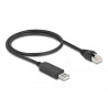 Delock Serielles Anschlusskabel mit FTDI Chipsatz, USB 2.0 Typ-A Stecker zu RS-232 RJ45 Stecker 50 cm schwarz