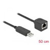 Delock Serielles Anschlusskabel mit FTDI Chipsatz, USB 2.0 Typ-A Stecker zu RS-232 RJ45 Buchse 50 cm schwarz