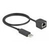 Delock Serielles Anschlusskabel mit FTDI Chipsatz, USB 2.0 Typ-A Stecker zu RS-232 RJ45 Buchse 50 cm schwarz