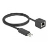 Delock Serielles Anschlusskabel mit FTDI Chipsatz, USB 2.0 Typ-A Stecker zu RS-232 RJ45 Buchse 1 m schwarz