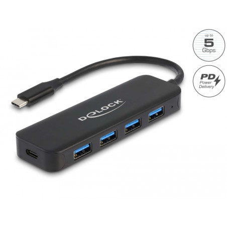 Delock USB Type-C™ Hub 4 Port USB 5 Gbps mit Power Delivery 85 Watt