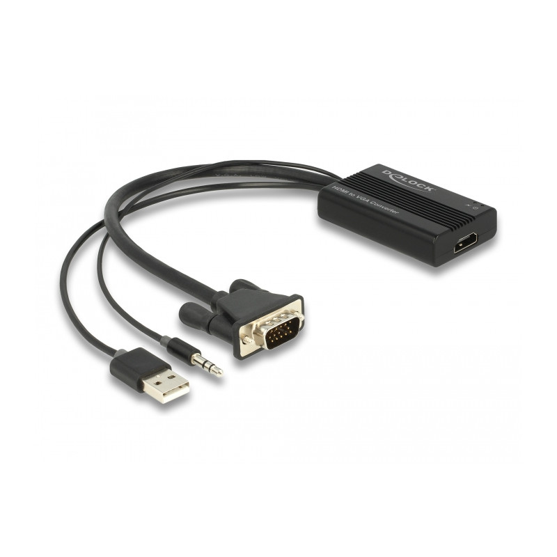 Delock HDMI zu VGA Adapter mit Audio 25 cm