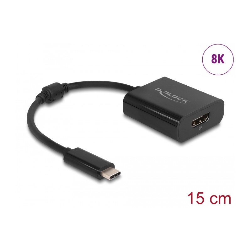 Delock USB Type-C™ Adapter zu HDMI (DP Alt Mode) 8K mit HDR Funktion schwarz