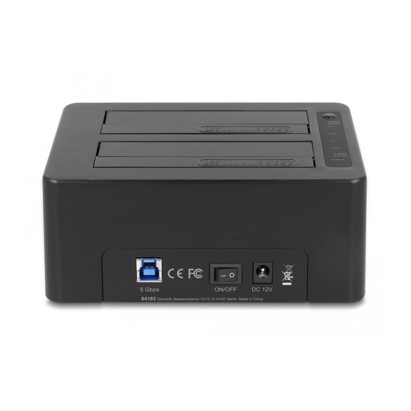 Delock USB Dual Dockingstation für 2 x SATA HDD / SSD mit Klon Funktion und Card Reader + zusätzlichem USB Port
