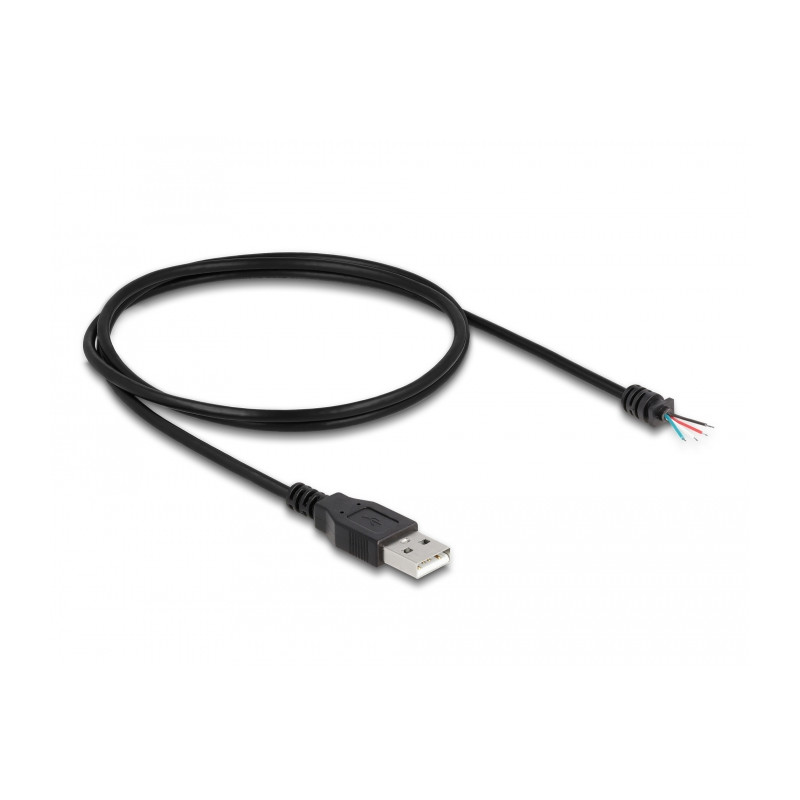 Delock Kabel USB 2.0 Typ-A Stecker zu 4 x offene Kabelenden 1 m schwarz