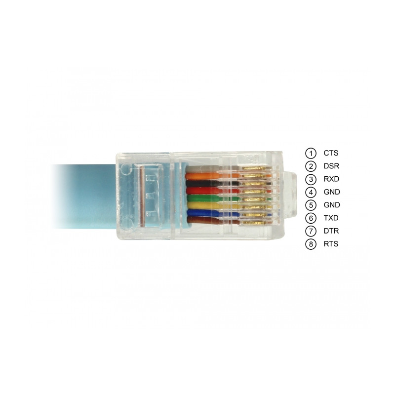 Delock Adapter USB 2.0 Typ-A Stecker - 1 x Seriell RS-232 RJ45 Stecker 2,0 m blau