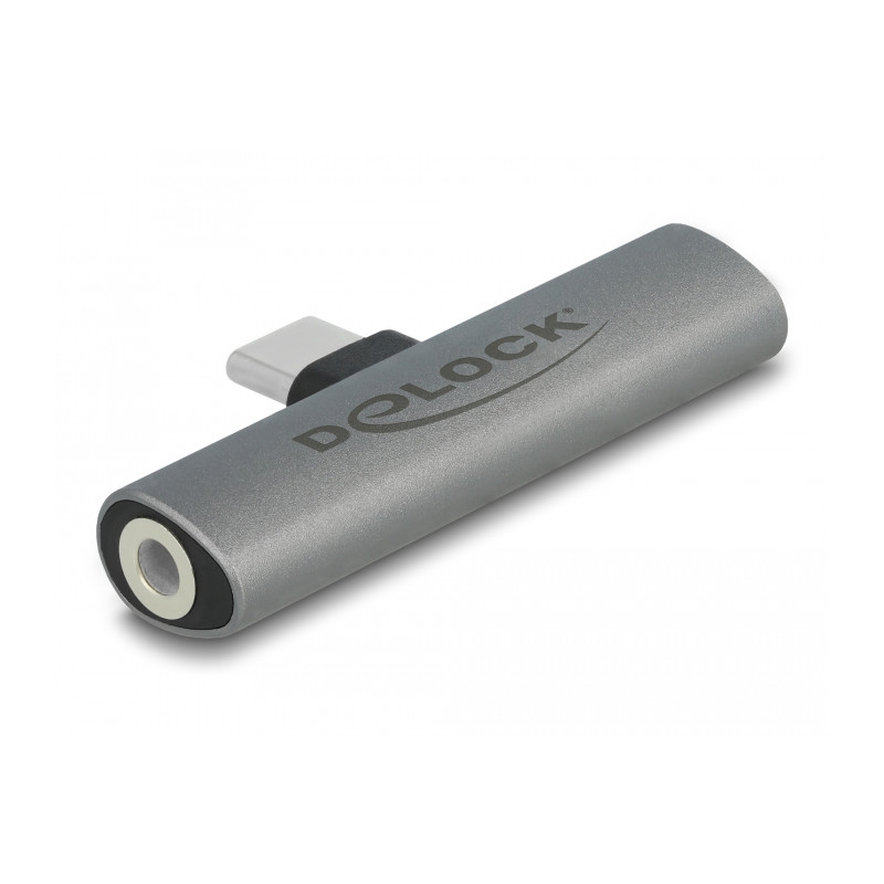 Delock Audio Adapter USB Type-C™ zu Klinkenbuchse und USB Type-C™ PD grau