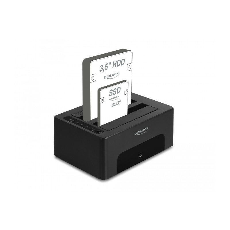 Delock USB Dual Dockingstation für 2 x SATA HDD / SSD mit Klon- und Löschfunktion