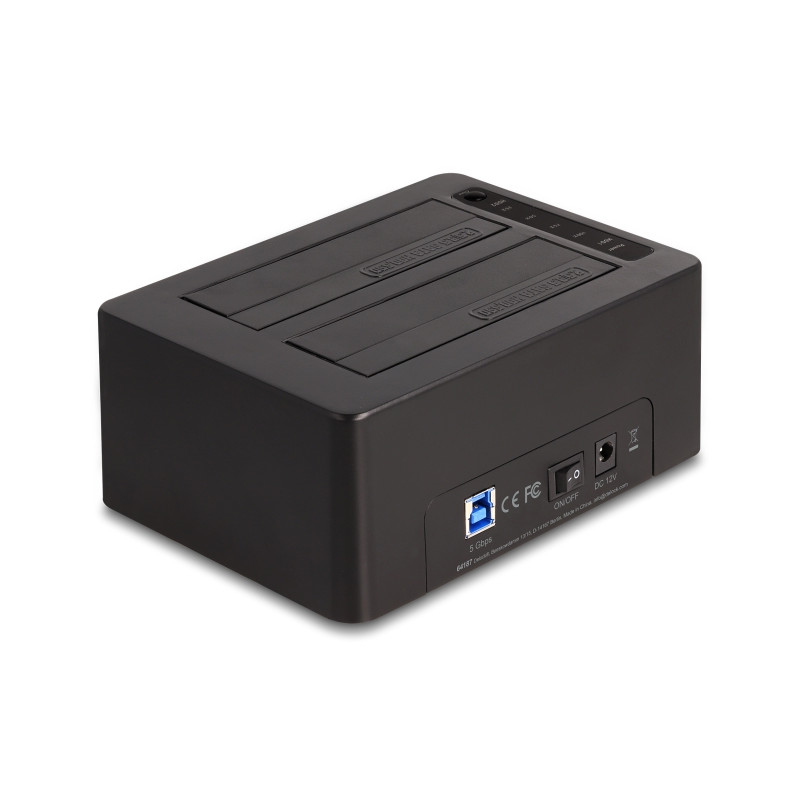 Delock USB Dual Dockingstation für 2 x SATA HDD / SSD mit Klon- und Löschfunktion