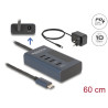 Delock USB 10 Gbps Hub mit 4 USB Type-C™ Ports davon 3 x Datenport + 1 x Daten und PD 20 Watt mit Leistungsanzeige