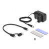 Delock USB Type-C™ Konverter für 1 x M.2 NVMe SSD + 1 x SATA SSD / HDD mit Klon Funktion