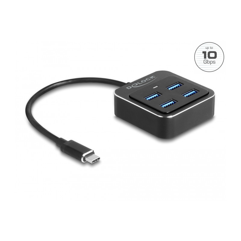 Delock USB 3.2 Gen 2 USB Type-C™ Hub mit 4 x USB Typ-A Buchse – 10 Gbps