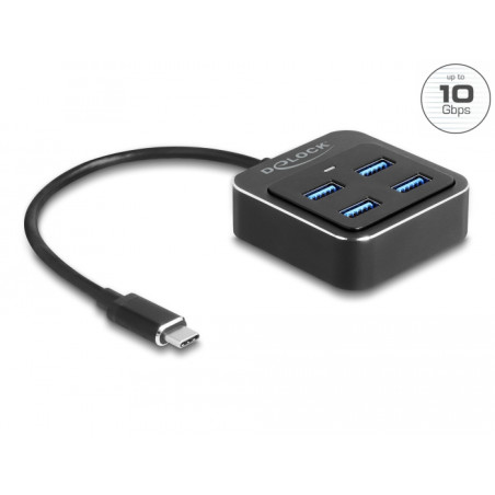Delock USB 3.2 Gen 2 USB Type-C™ Hub mit 4 x USB Typ-A Buchse – 10 Gbps