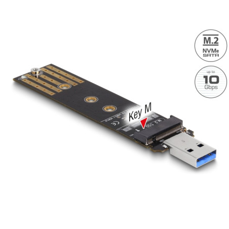 Delock Combo Konverter für M.2 NVMe PCIe oder SATA SSD mit USB 10 Gbps