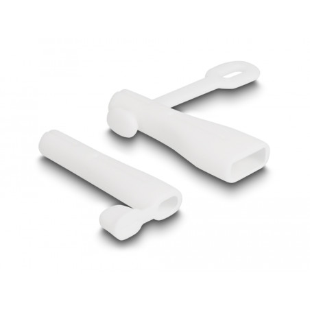 Delock Staubschutz für USB Typ-A Stecker und Apple Lightning™ Stecker Set 2 Stück weiß