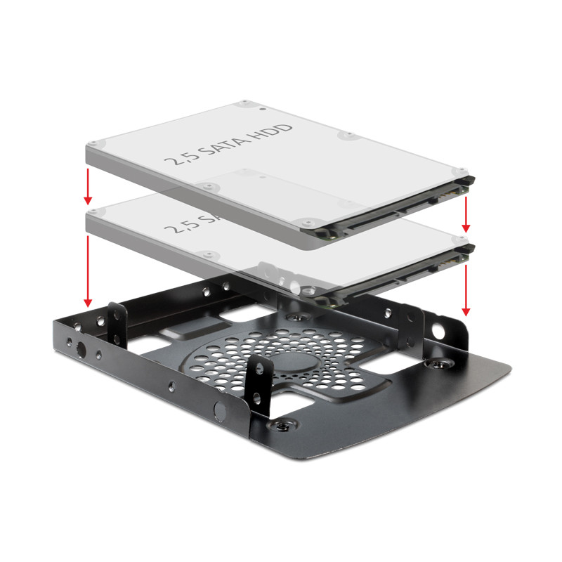 Delock Einbaurahmen 3.5″ - 2 x 2.5″ HDD