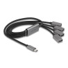 Delock 4 Port USB 2.0 Kabel-Hub mit USB Type-C™ Anschluss 60 cm