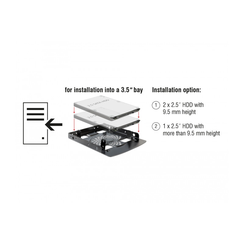 Delock Einbaurahmen 3.5″ - 2 x 2.5″ HDD