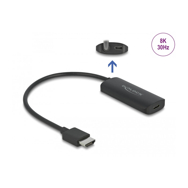 Delock Adapter HDMI-A Stecker zu USB Type-C™ Buchse (DP Alt Mode) 8K