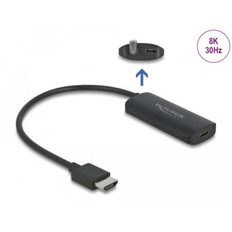 Delock Adapter HDMI-A Stecker zu USB Type-C™ Buchse (DP Alt Mode) 8K