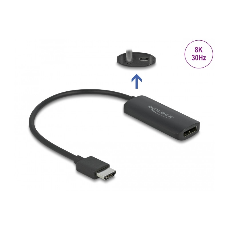 Delock Adapter HDMI-A Stecker zu DisplayPort Buchse 8K